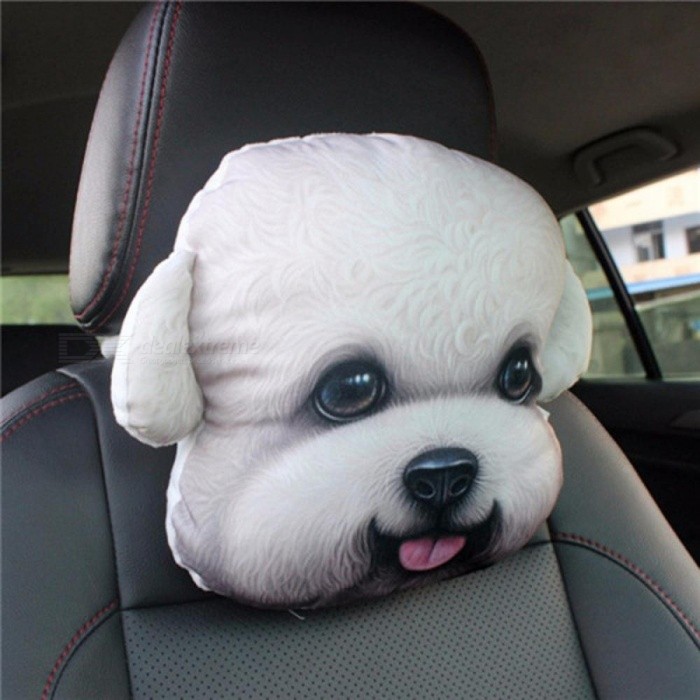 Small cute white dog pillow with tongue hanging out | $20 Gifts